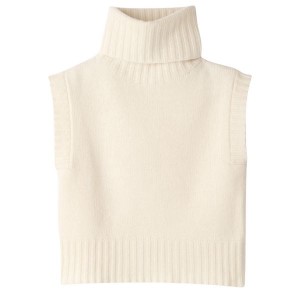 White Longchamp Sleeveless Women's Sweaters | 02971-MQSN