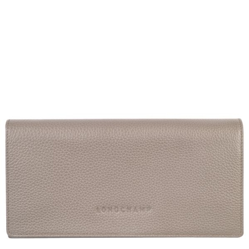 Beige Longchamp Le Foulonne Continental Women's Wallets | 67145-RJNZ