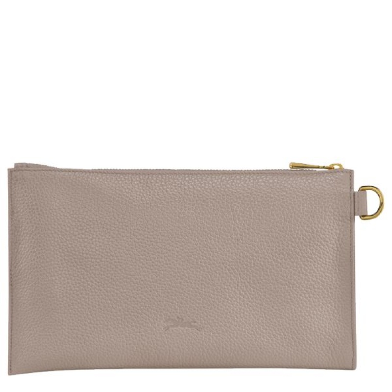 Beige Longchamp Le Foulonne Men's Pouches | 34572-JDBP