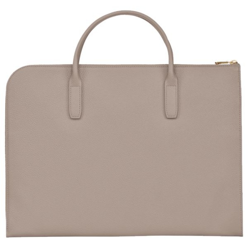 Beige Longchamp Le Foulonne S Men's Briefcase | 60419-ITEJ