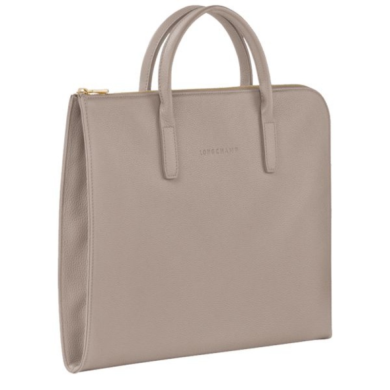 Beige Longchamp Le Foulonne S Women's Briefcase | 37089-OBJQ