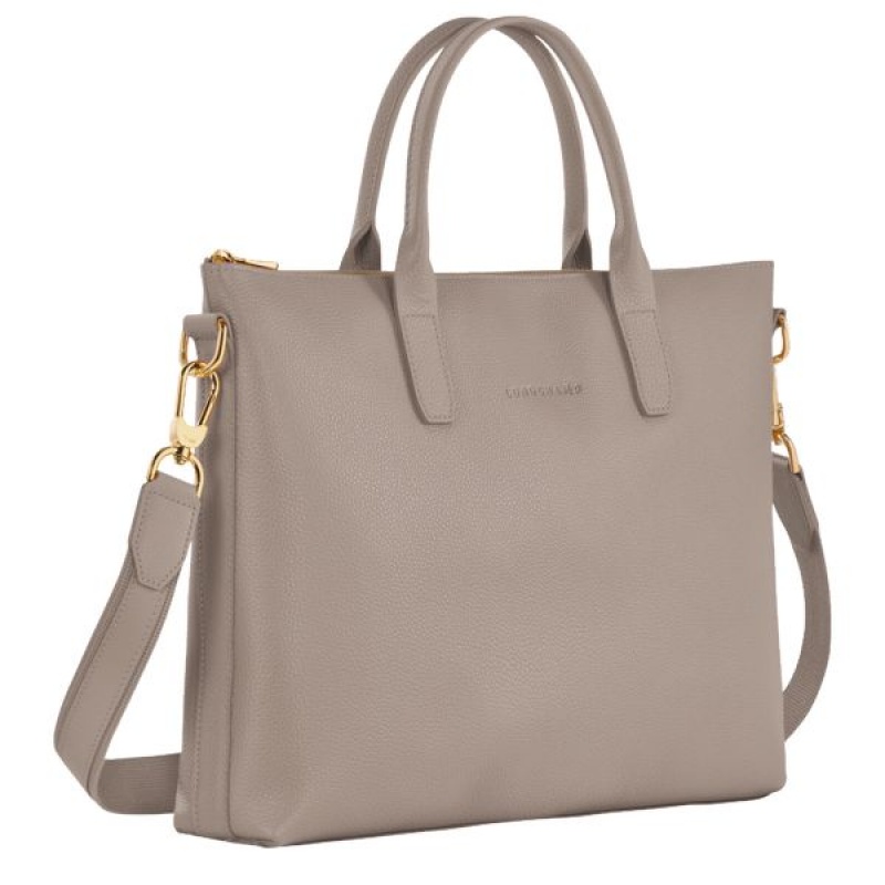 Beige Longchamp Le Foulonne S Women's Briefcase | 28576-BZUT