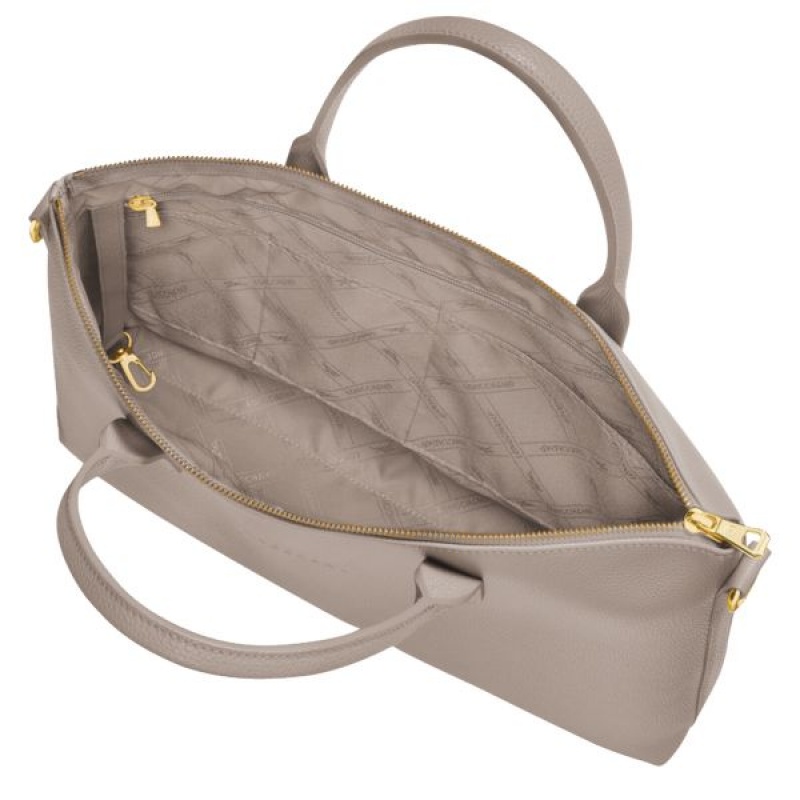 Beige Longchamp Le Foulonne S Women's Briefcase | 28576-BZUT