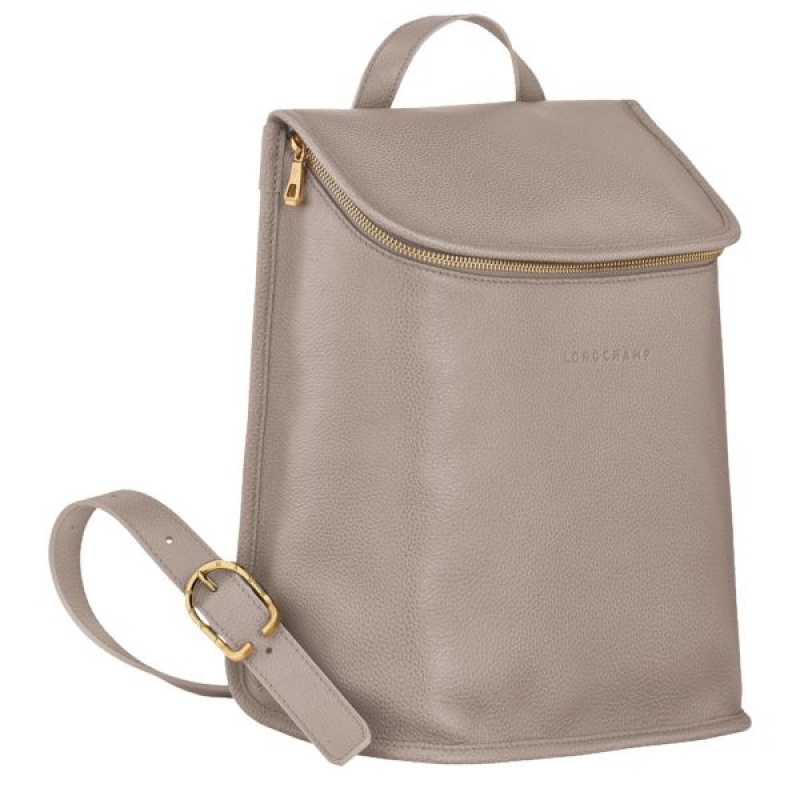 Beige Longchamp Le Foulonne Women's Backpacks | 25384-ZAPB