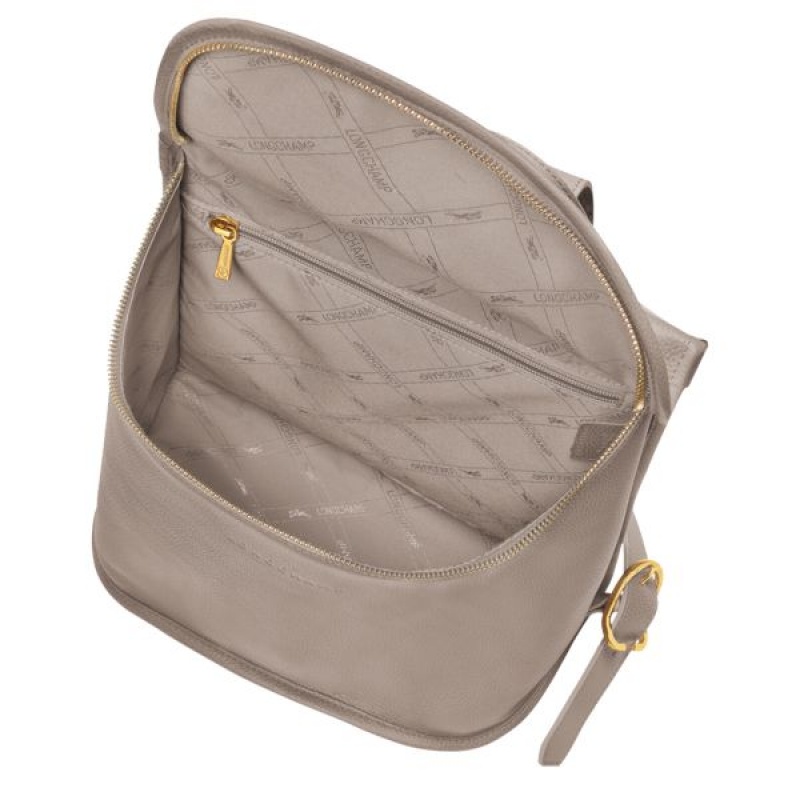 Beige Longchamp Le Foulonne Women's Backpacks | 25384-ZAPB