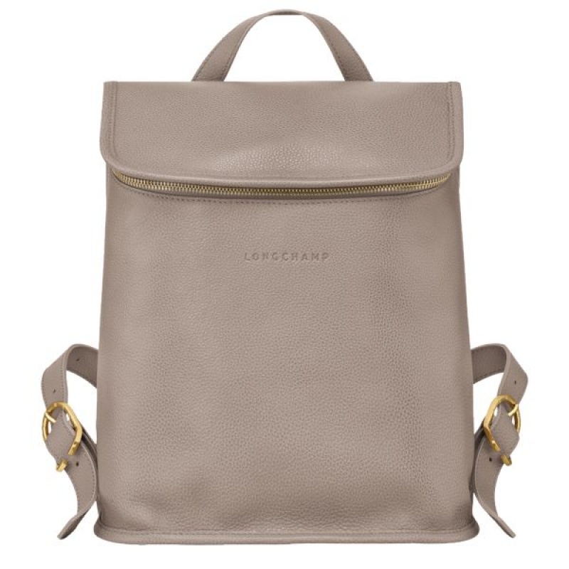 Beige Longchamp Le Foulonne Women\'s Backpacks | 25384-ZAPB