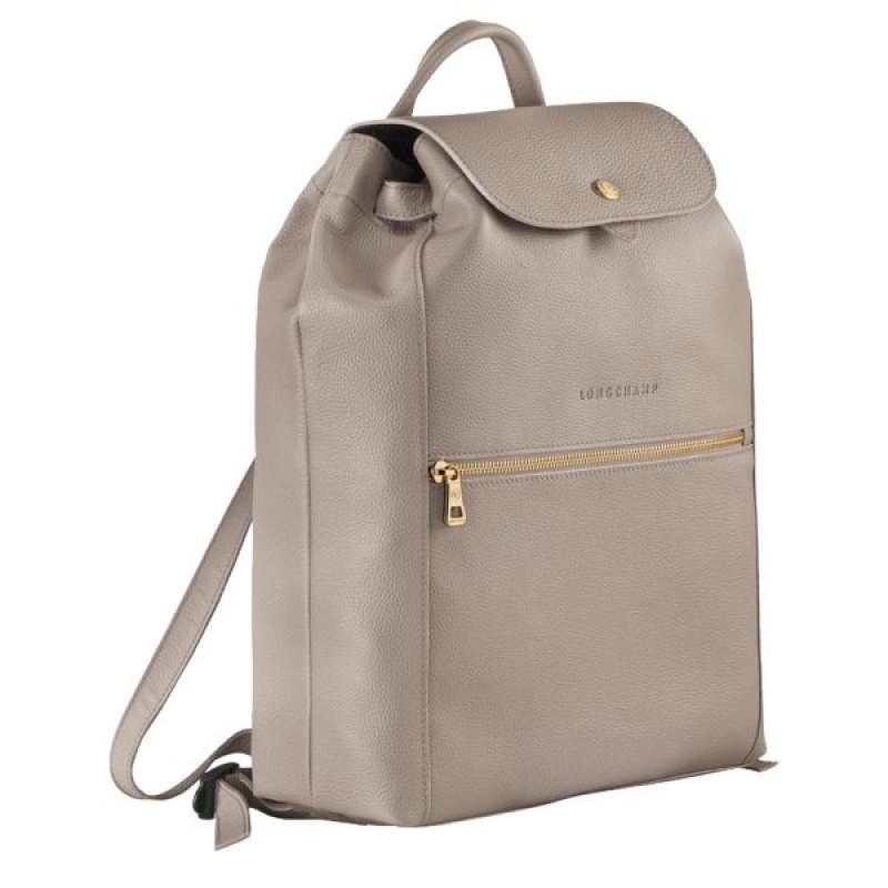 Beige Longchamp Le Foulonne Women's Backpacks | 52986-TGEX