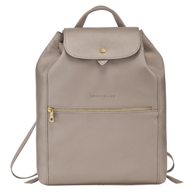 Beige Longchamp Le Foulonne Women's Backpacks | 52986-TGEX