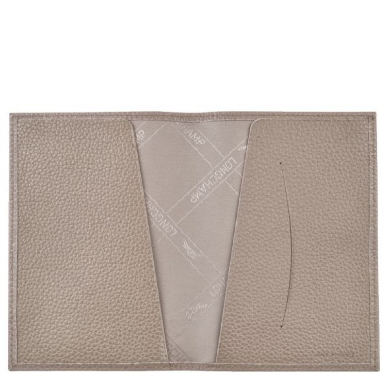 Beige Longchamp Le Foulonne Women's Passport Holder | 65812-ZLOM