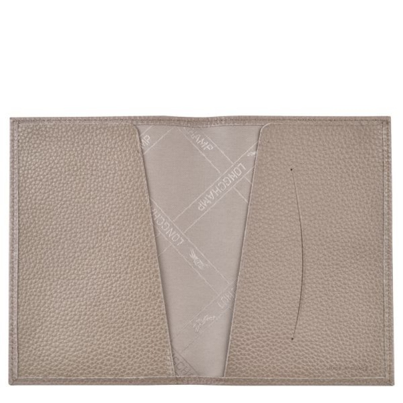 Beige Longchamp Le Foulonne Women's Passport Holder | 65812-ZLOM