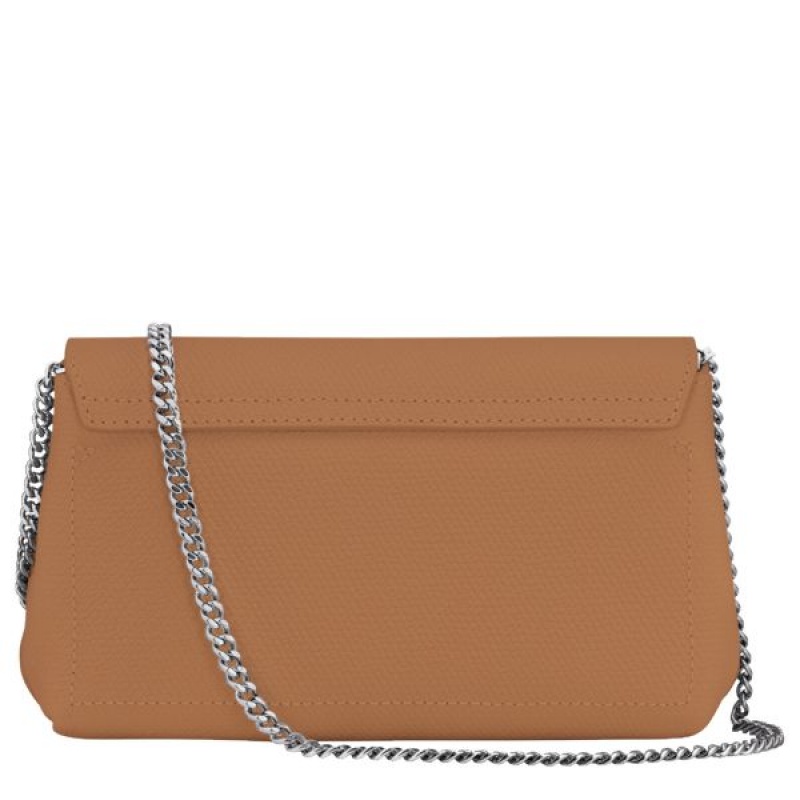 Beige Longchamp Roseau Clutch Women's Crossbody Bags | 76521-WYVK