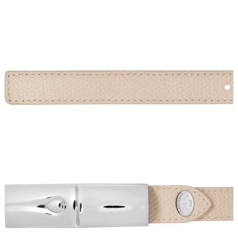 Beige Longchamp Roseau Women's Belts | 56982-EMCL