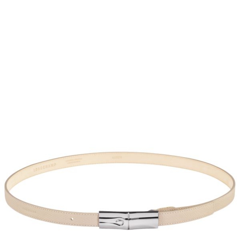 Beige Longchamp Roseau Women's Belts | 56982-EMCL