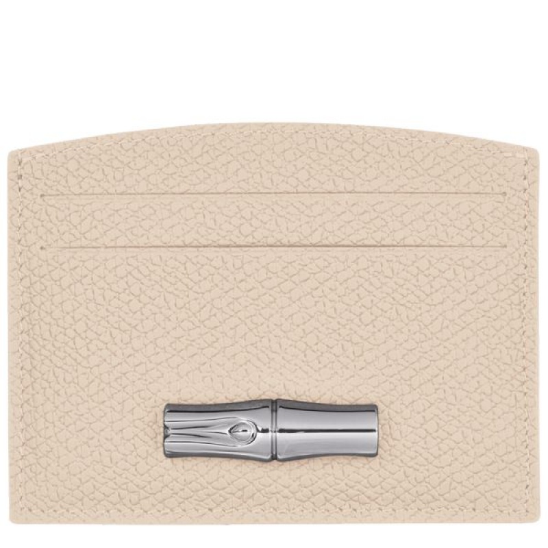 Beige Longchamp Roseau Women\'s Cardholders | 15403-FAUD