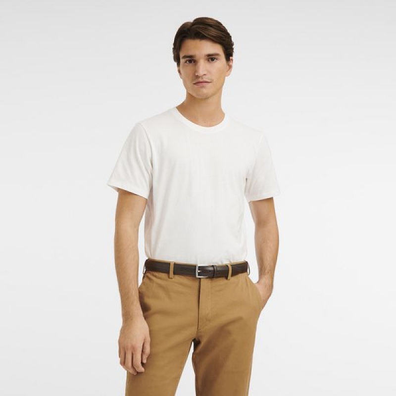 Beige Longchamp Vegetal Men's Belts | 80125-JTMS