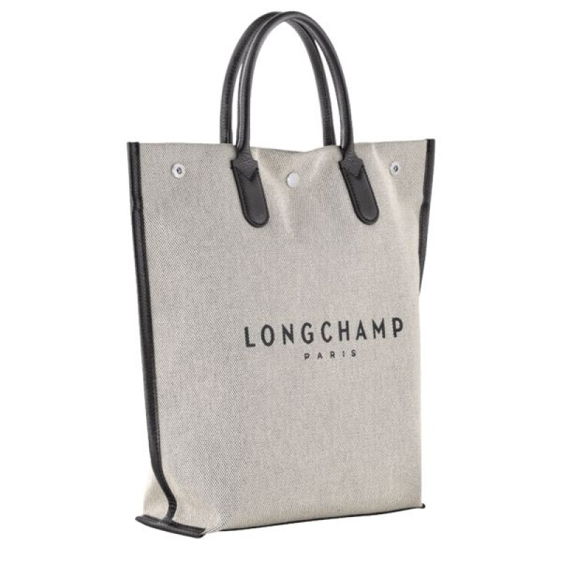 Beige / Black Longchamp Essential M Men's Tote Bags | 51682-UYBV