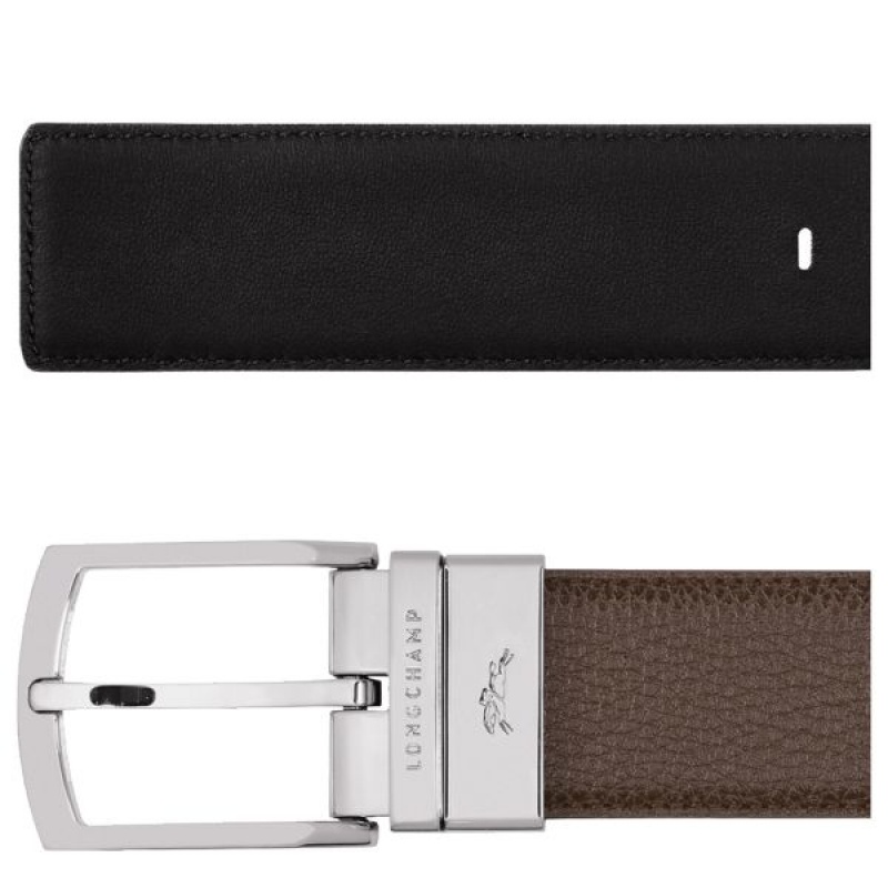 Beige / Black Longchamp Le Foulonne Men's Belts | 14679-MQWH