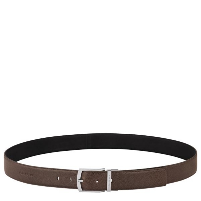 Beige / Black Longchamp Le Foulonne Men's Belts | 14679-MQWH