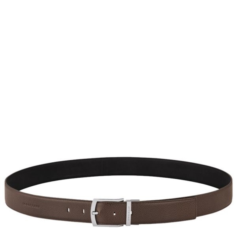 Beige / Black Longchamp Le Foulonne Men\'s Belts | 14679-MQWH