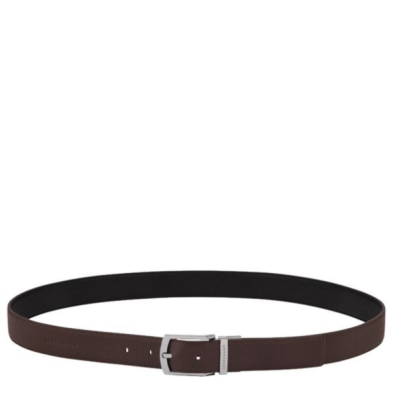 Beige / Black Longchamp Le Foulonne Men\'s Belts | 23980-SDZV