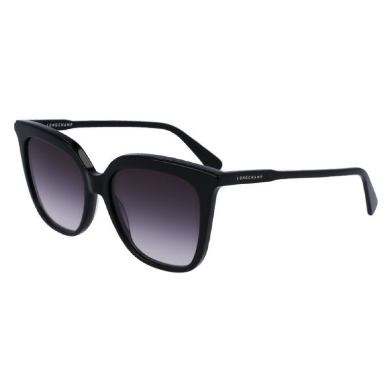 Black Longchamp Acetate Women's Sunglasses | 39286-ORNH