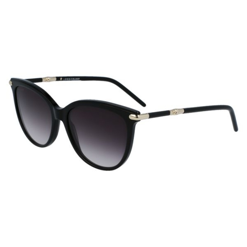 Black Longchamp Acetate Women's Sunglasses | 16920-GURZ