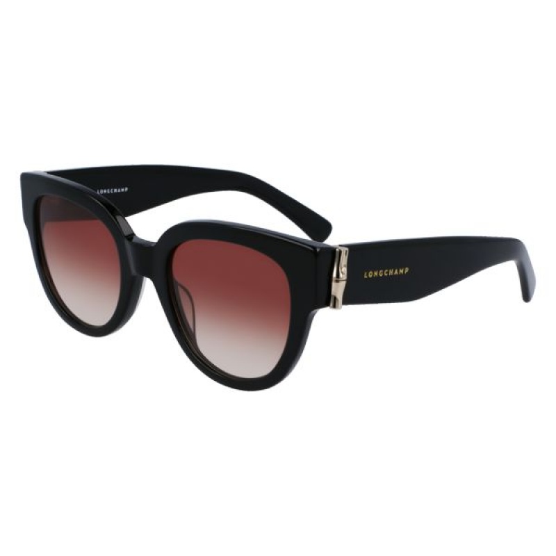 Black Longchamp Acetate Women's Sunglasses | 67148-GTPD