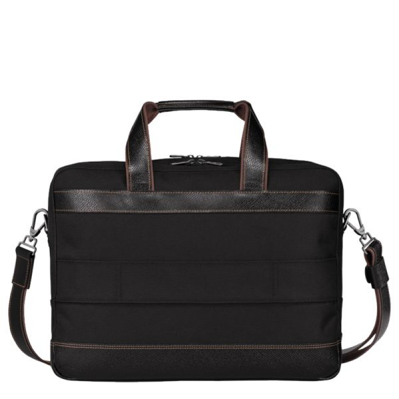 Black Longchamp Boxford L Men's Briefcase | 48907-MFZI