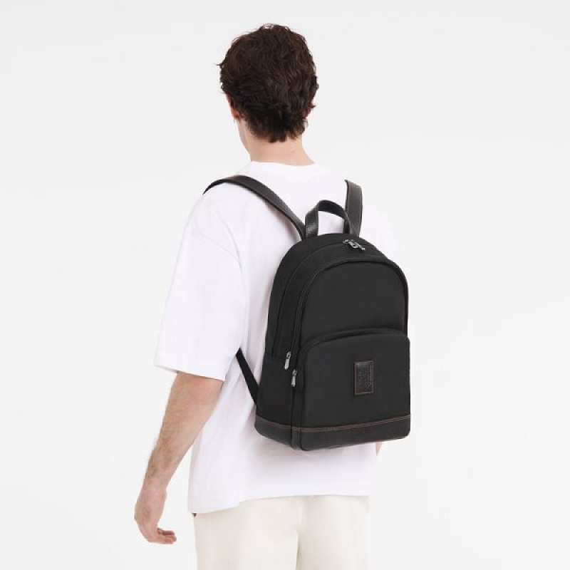 Black Longchamp Boxford Men's Backpacks | 85649-ZAQF