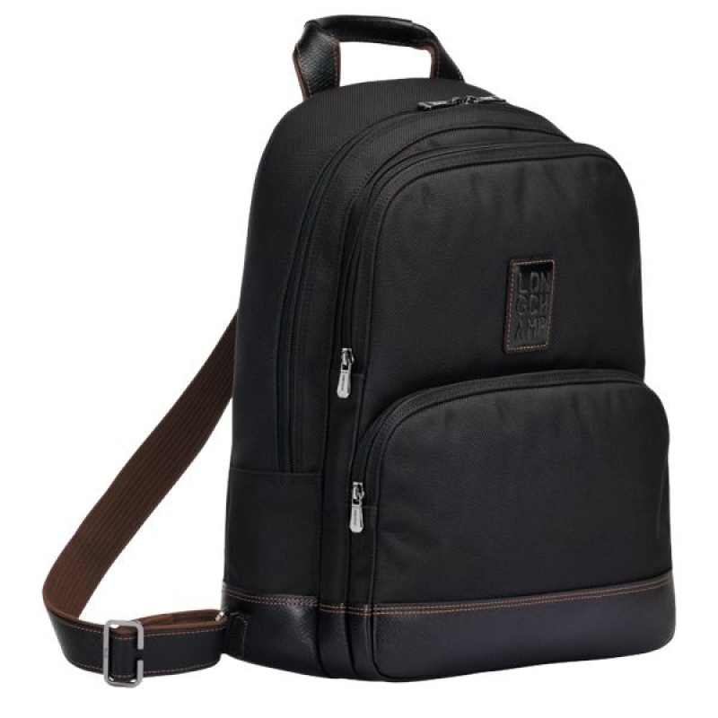 Black Longchamp Boxford Men's Backpacks | 85649-ZAQF