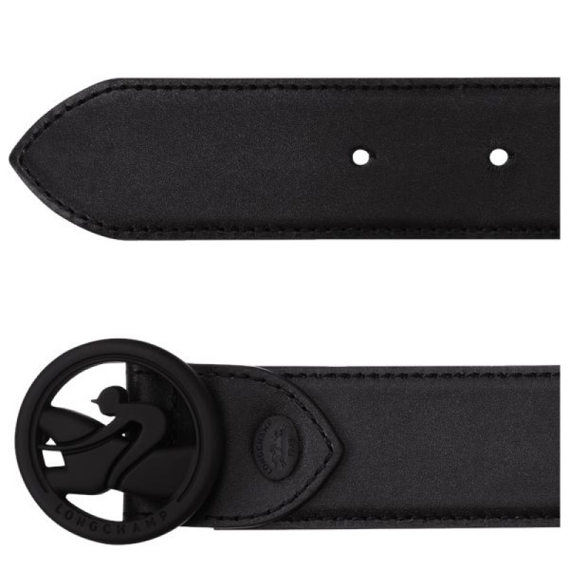 Black Longchamp Box-trot Men's Belts | 57312-BVZY