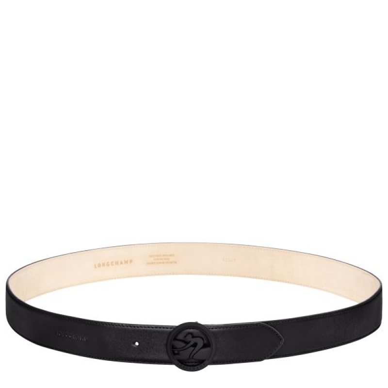 Black Longchamp Box-trot Men's Belts | 57312-BVZY