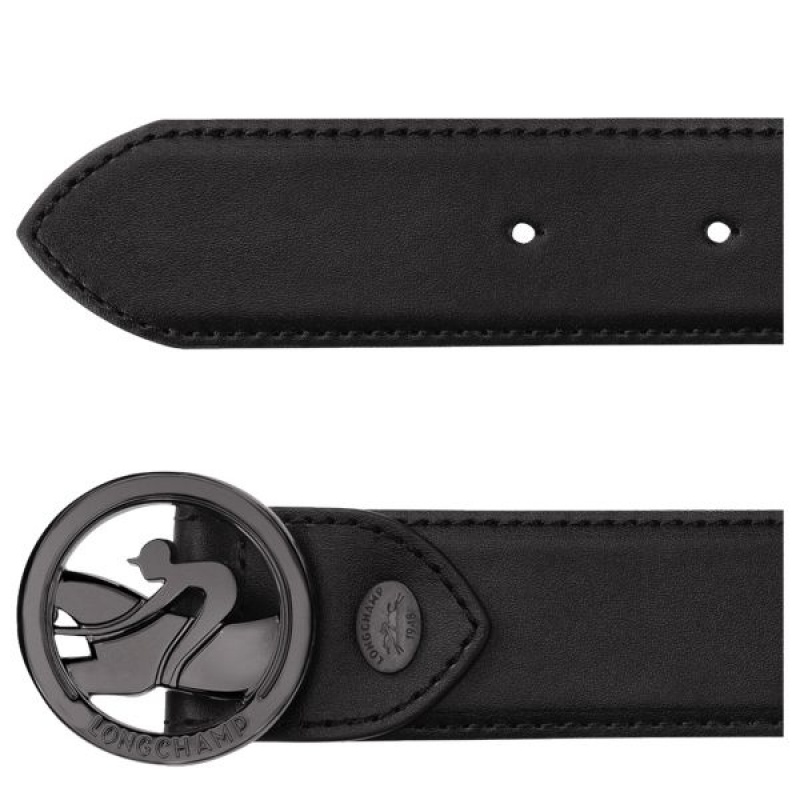 Black Longchamp Box-trot Men's Belts | 93215-FIPL