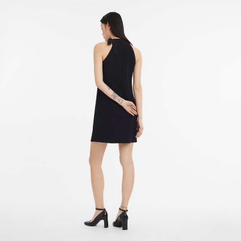 Black Longchamp Crepe Women's Dress | 49813-BHGY