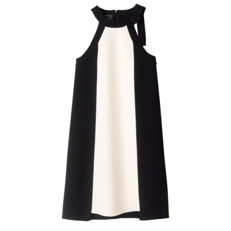 Black Longchamp Crepe Women's Dress | 49813-BHGY