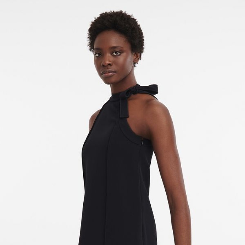 Black Longchamp Crepe Women's Dress | 52148-ZDBS