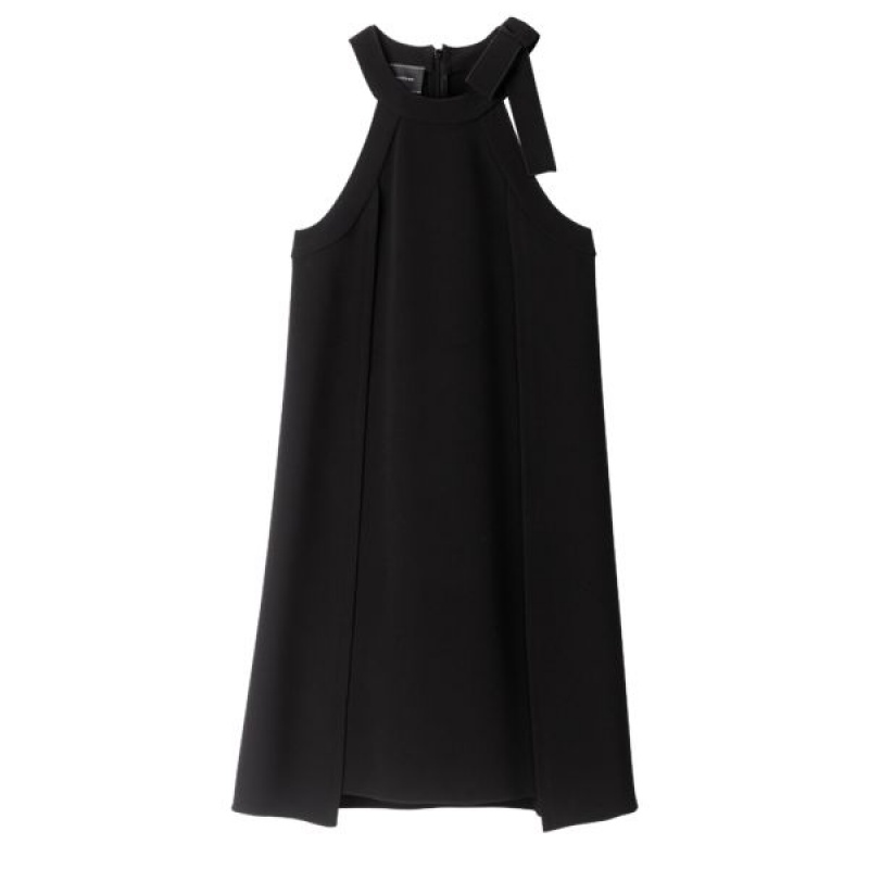 Black Longchamp Crepe Women\'s Dress | 52148-ZDBS