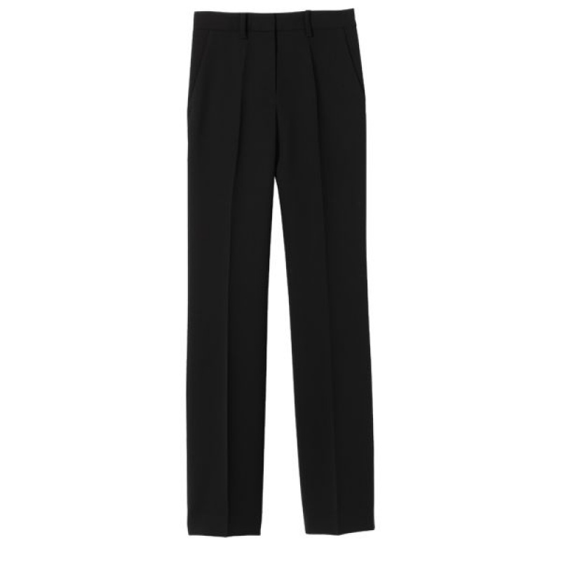 Black Longchamp Crepe Women\'s Trousers | 20637-NRHK