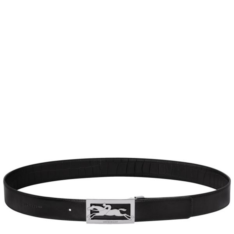 Black Longchamp Delta Box Men's Belts | 15048-DAKW