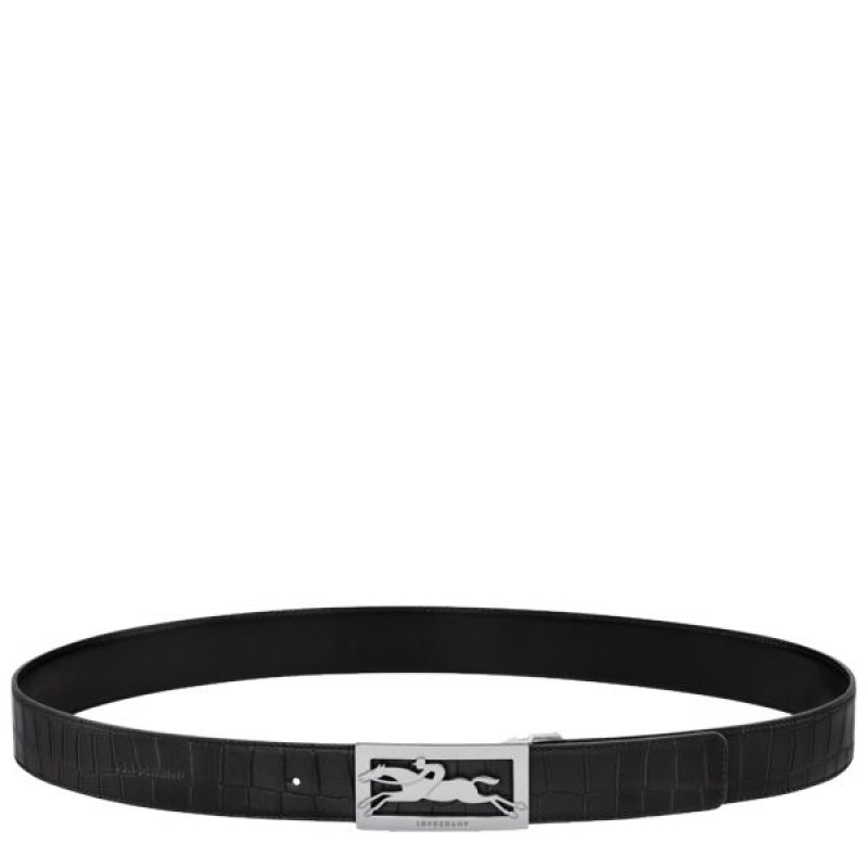 Black Longchamp Delta Box Men\'s Belts | 15048-DAKW