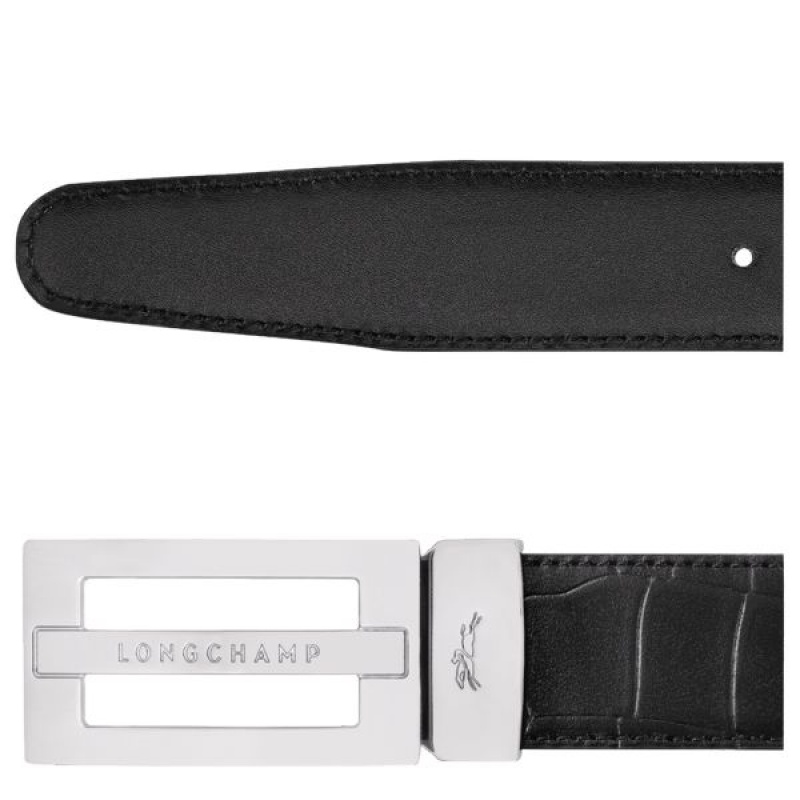 Black Longchamp Delta Box Men's Belts | 34059-CMDT