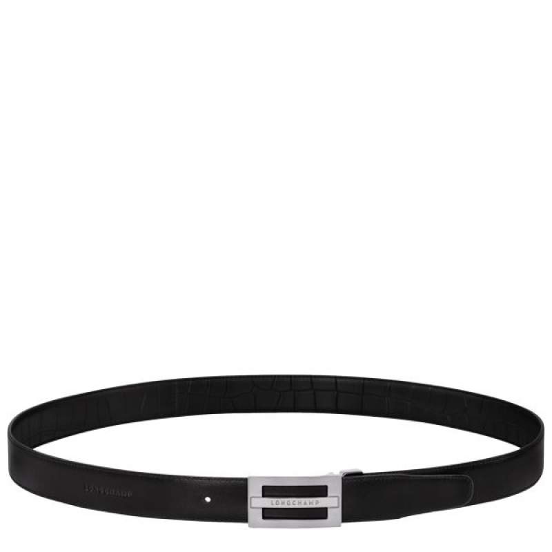 Black Longchamp Delta Box Men's Belts | 34059-CMDT