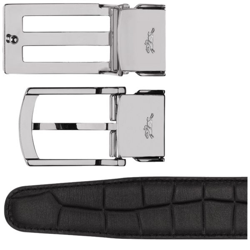 Black Longchamp Delta Box Set Men's Belts | 16278-IPRU