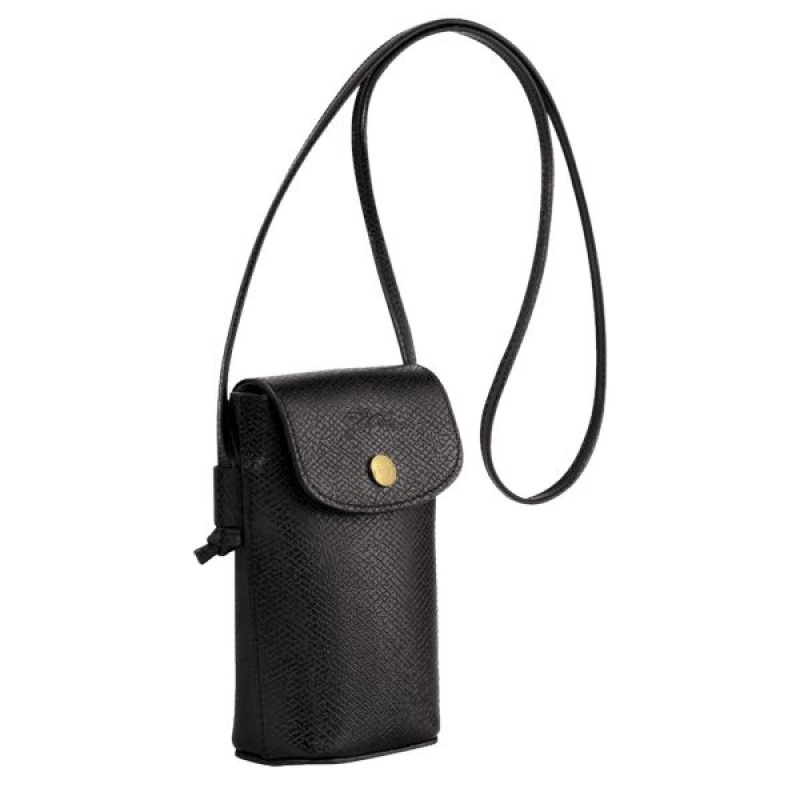 Black Longchamp Epure With Leather Lace Men's Phone Case | 70142-GVLM