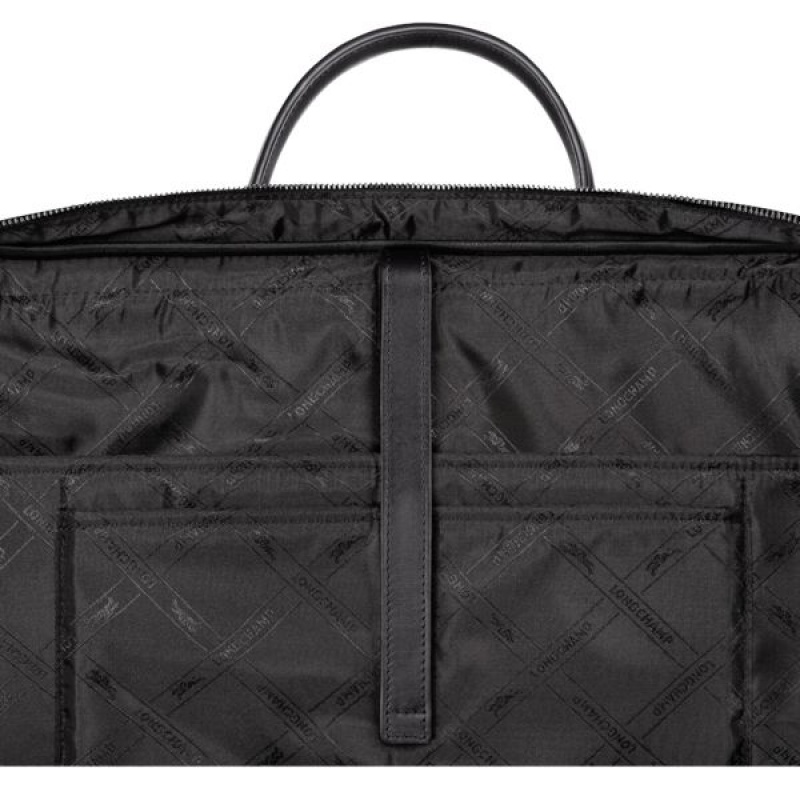 Black Longchamp Le Foulonne L Men's Briefcase | 47192-ADMR