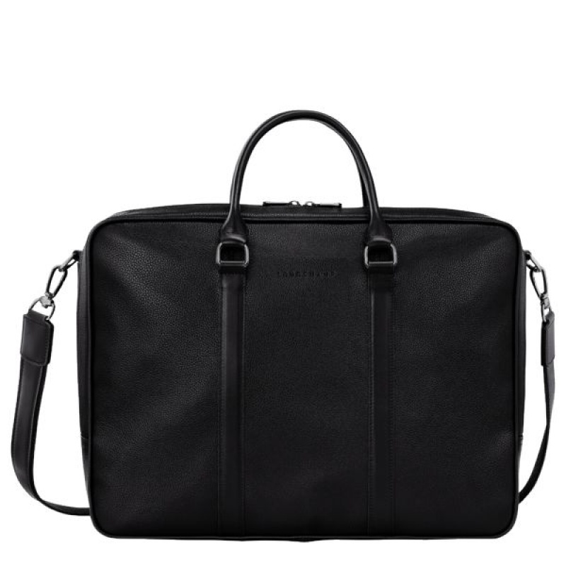 Black Longchamp Le Foulonne L Men\'s Briefcase | 47192-ADMR