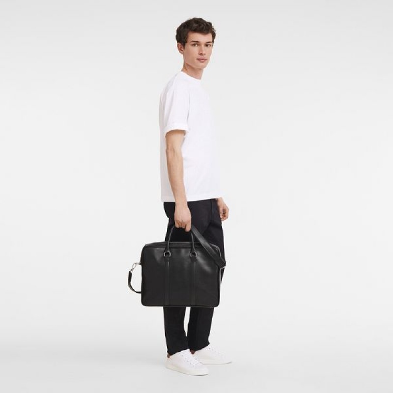 Black Longchamp Le Foulonne M Men's Briefcase | 50328-XBOT