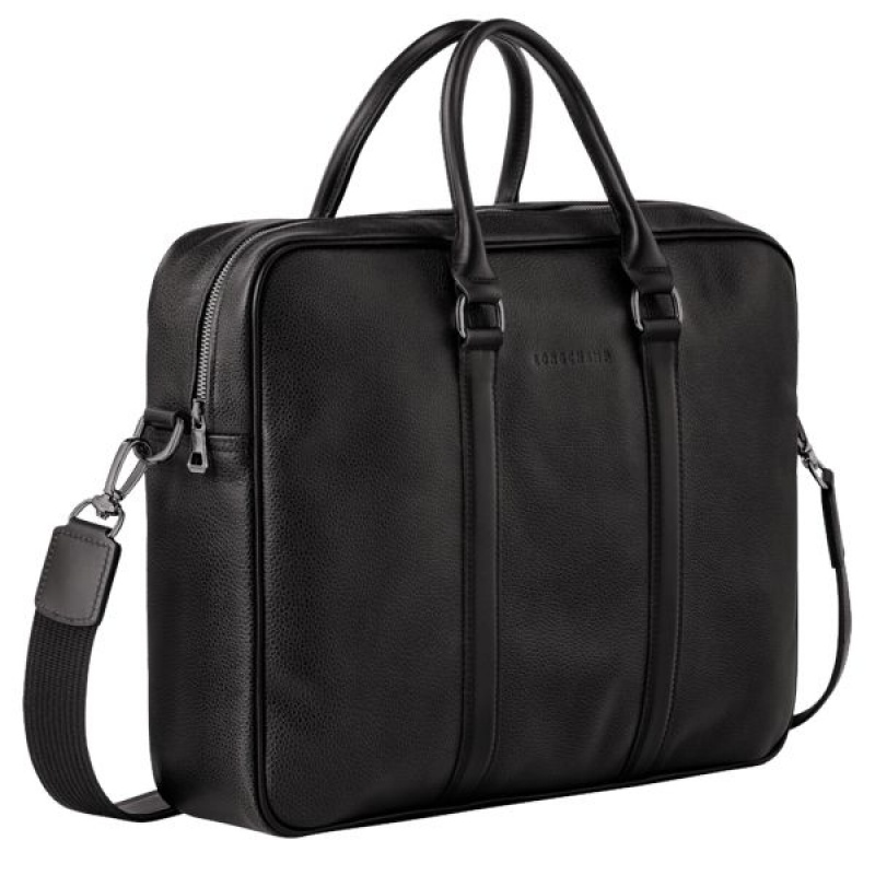 Black Longchamp Le Foulonne M Men's Briefcase | 50328-XBOT