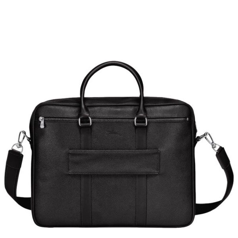 Black Longchamp Le Foulonne M Women's Briefcase | 73294-JAEY