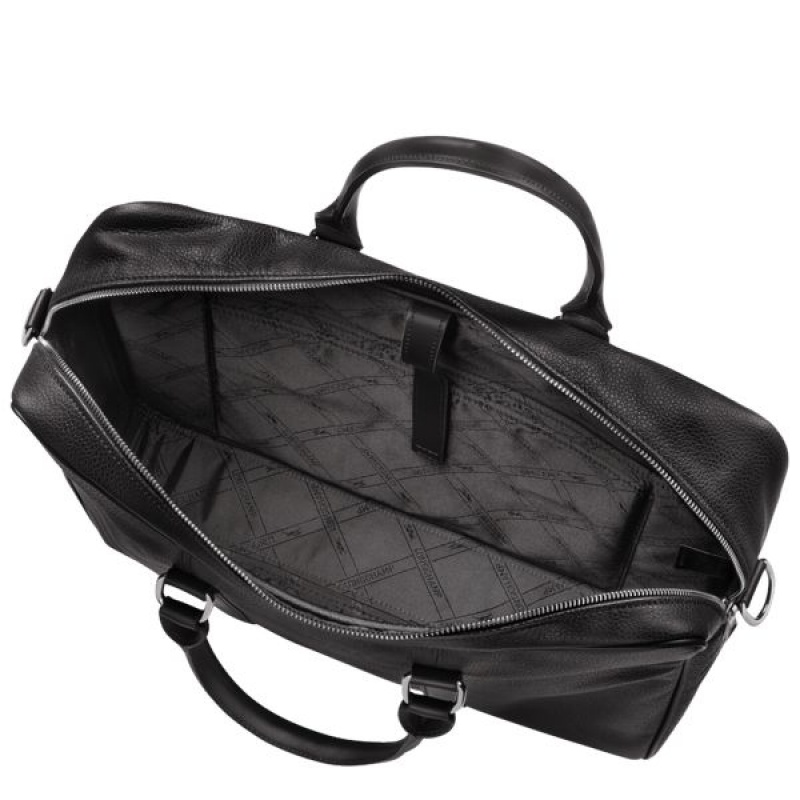 Black Longchamp Le Foulonne M Women's Briefcase | 73294-JAEY